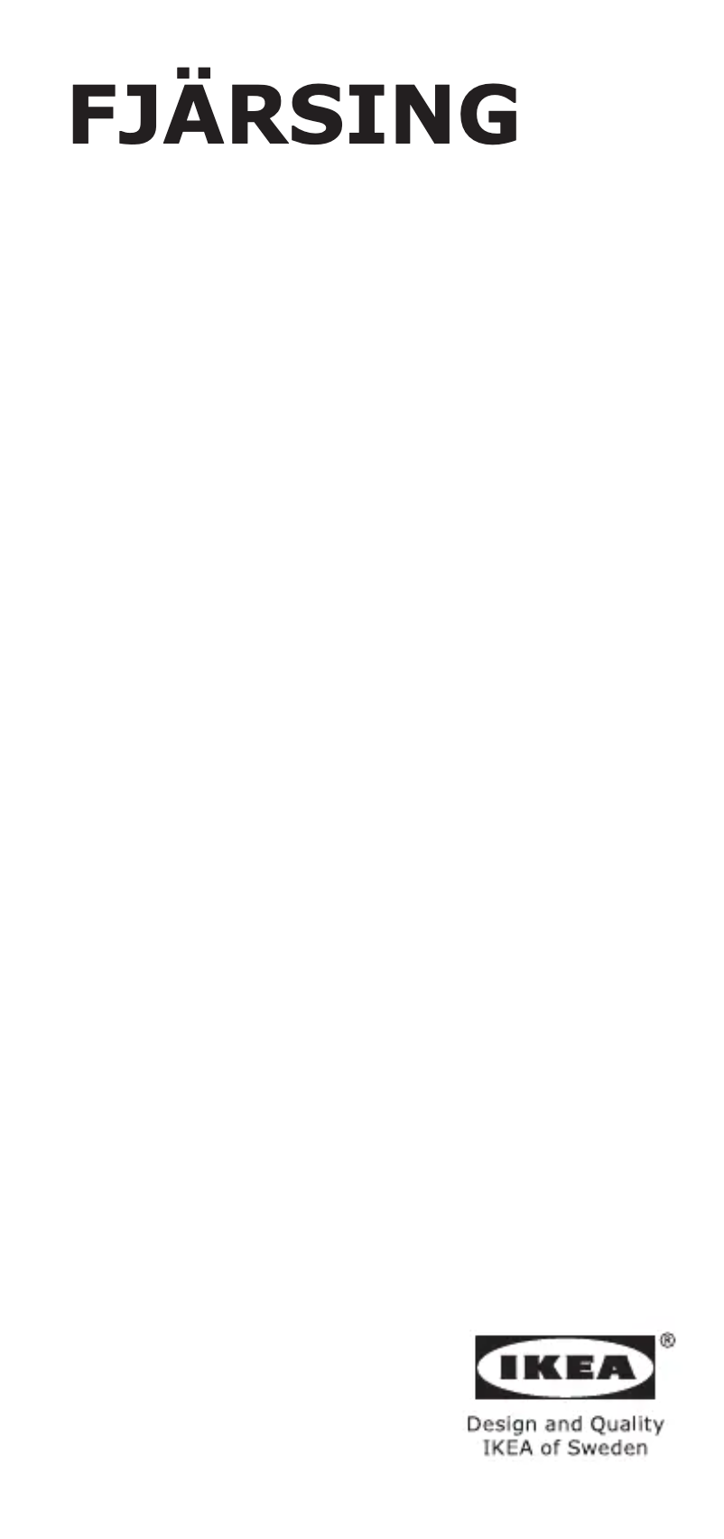 Imagen de la primera página del manual del dispositivo FJÄRSING 105.649.04