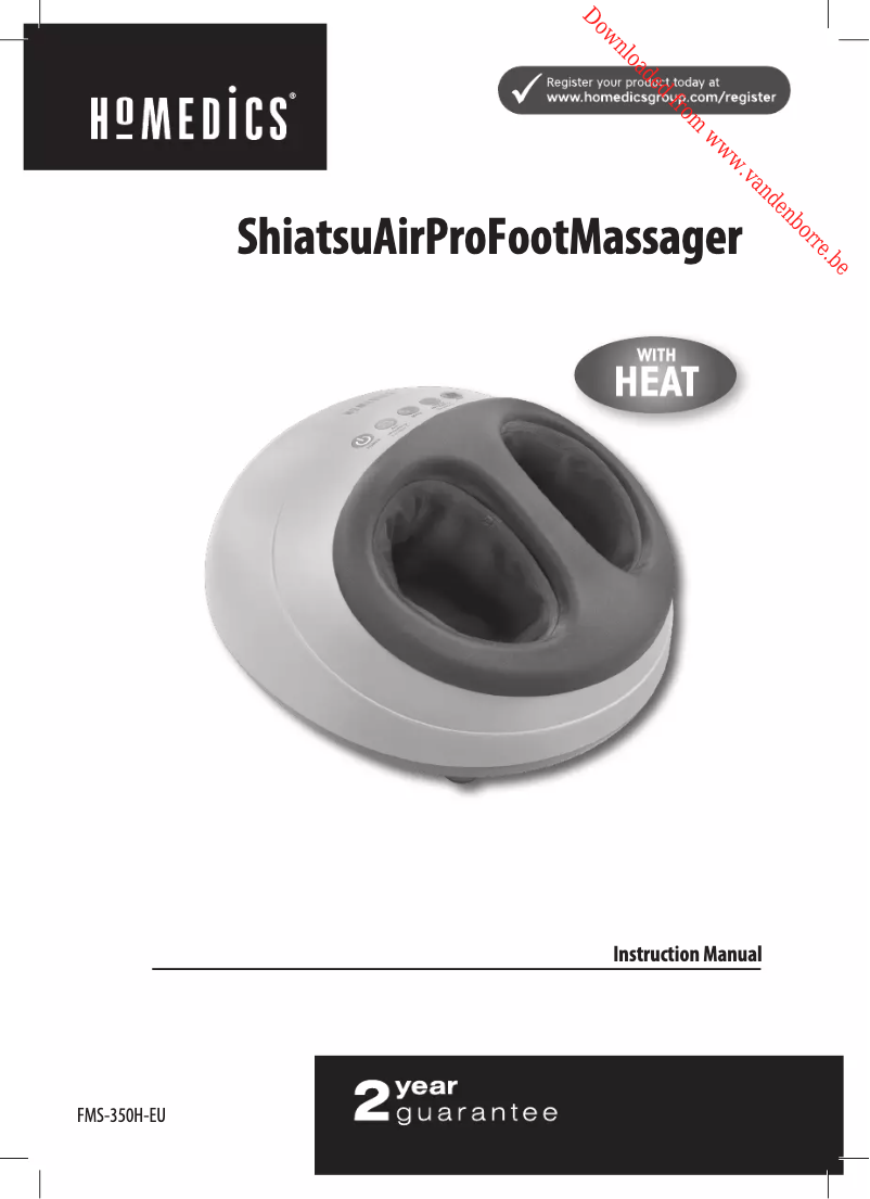 Page 1 de la notice Manuel utilisateur Homedics FMS-350H