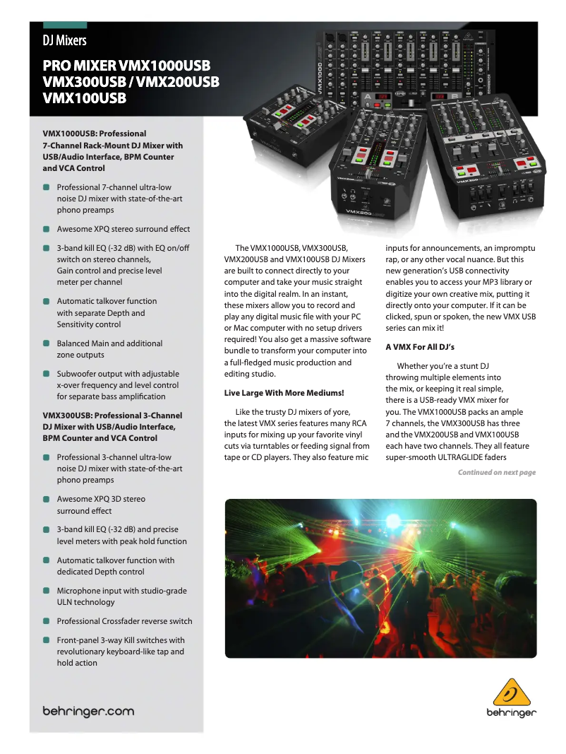 Page n°1 - Brochure Behringer VMX200USB