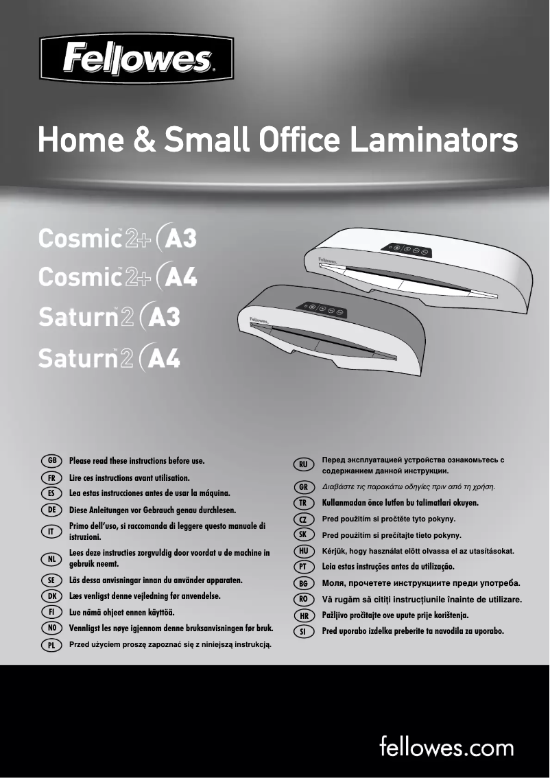 Page 1 de la notice Manuel utilisateur Fellowes Saturn 2 A4