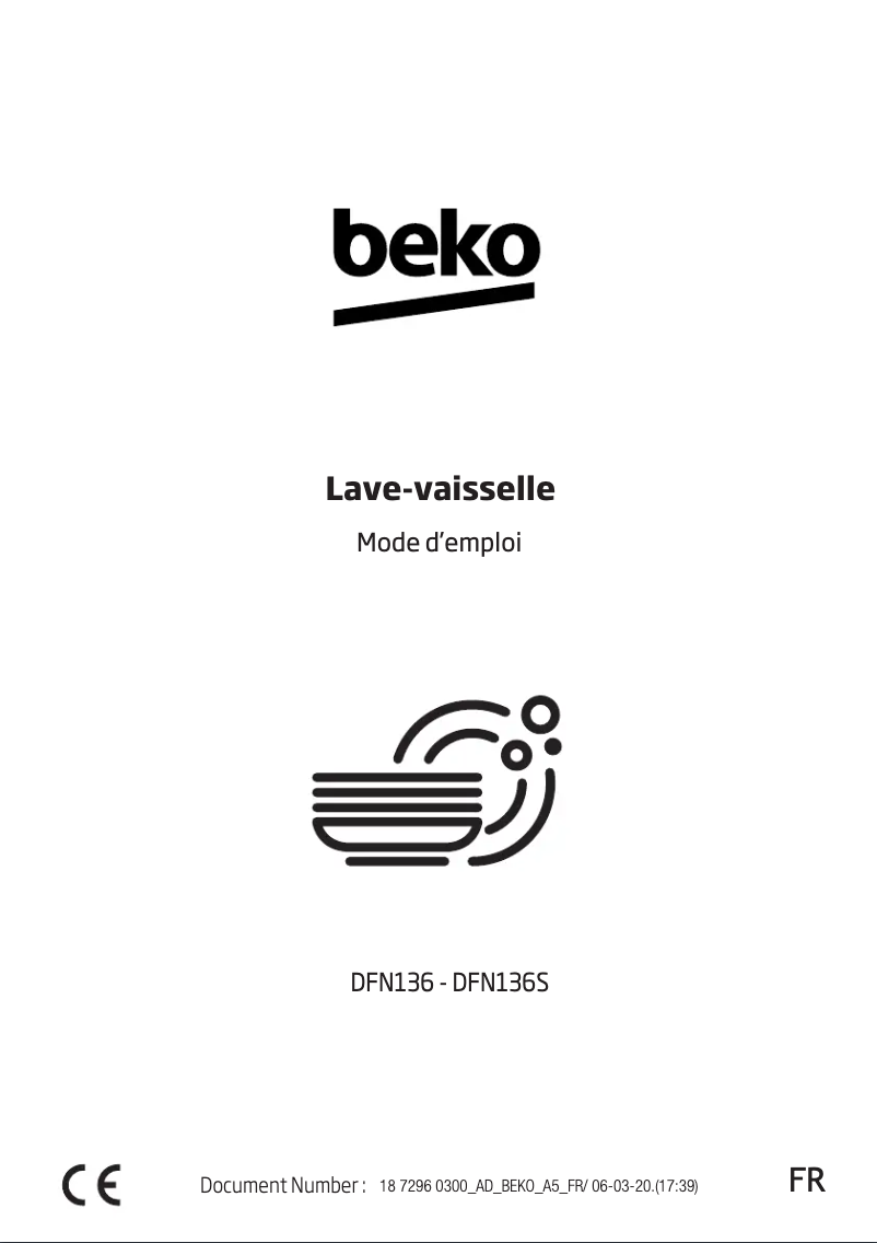 Page n°1 - Manuel utilisateur Beko DFN136