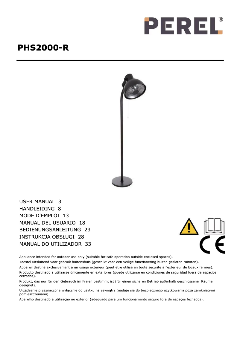 First page image of the manual for PHS2000-R