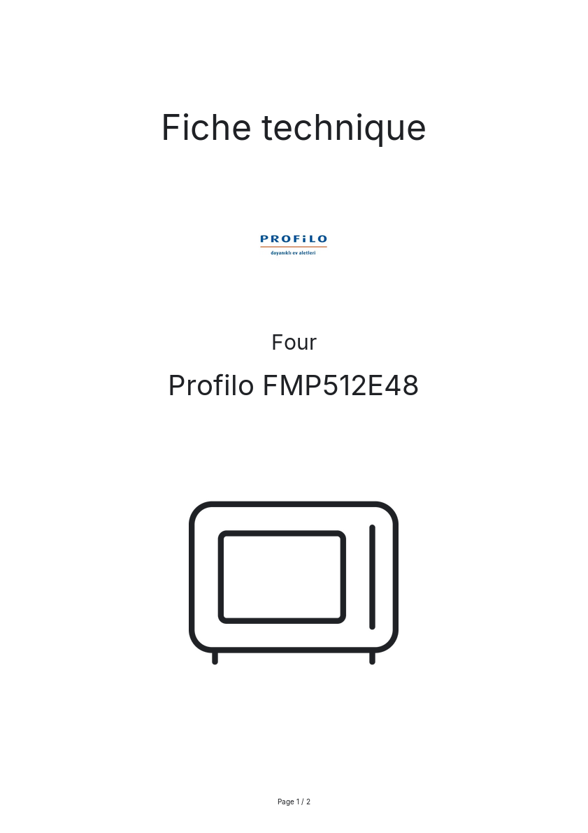 Page n°1 - Fiche technique Profilo FMP512E48