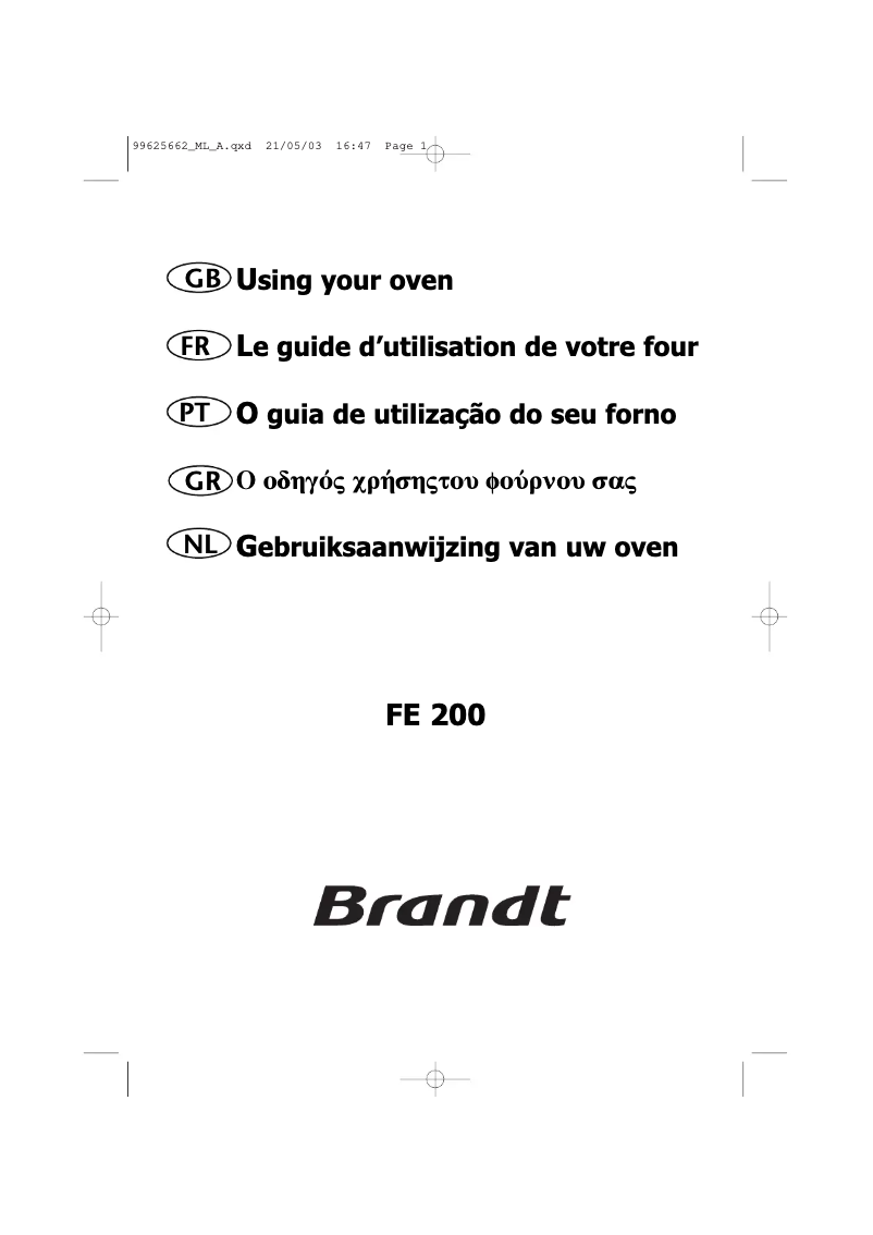 Image de la première page du manuel de l'appareil FE601W