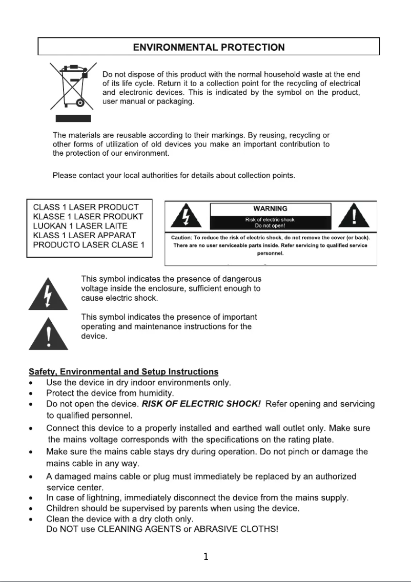 Page 1 de la notice Manuel utilisateur Soundmaster NR513DAB