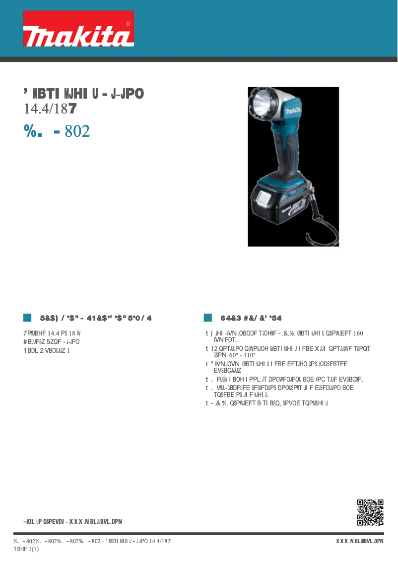 Page n°1 - Fiche technique Makita DML802