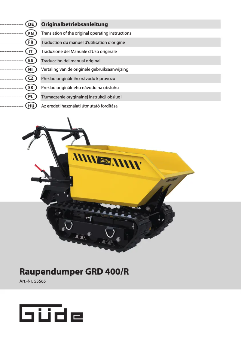 Image de la première page du manuel de l'appareil GRD 400/R