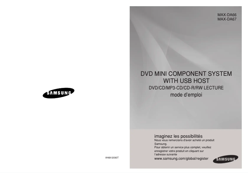 Page 1 de la notice Manuel utilisateur Samsung MAX-DA67