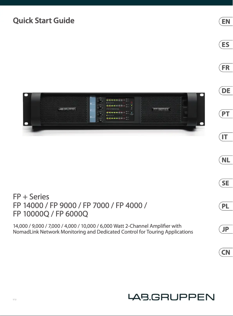 Page n°1 - Guide de démarrage rapide Lab Gruppen FP 7000