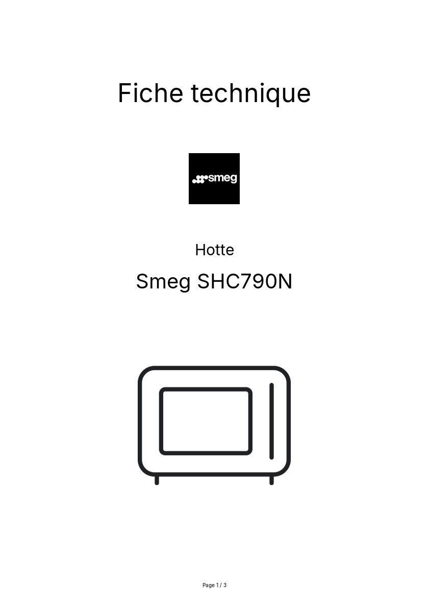 Image de la première page du manuel de l'appareil SHC790N