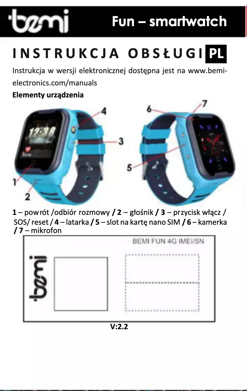 Page n°1 - Manuel utilisateur BEMI Fun