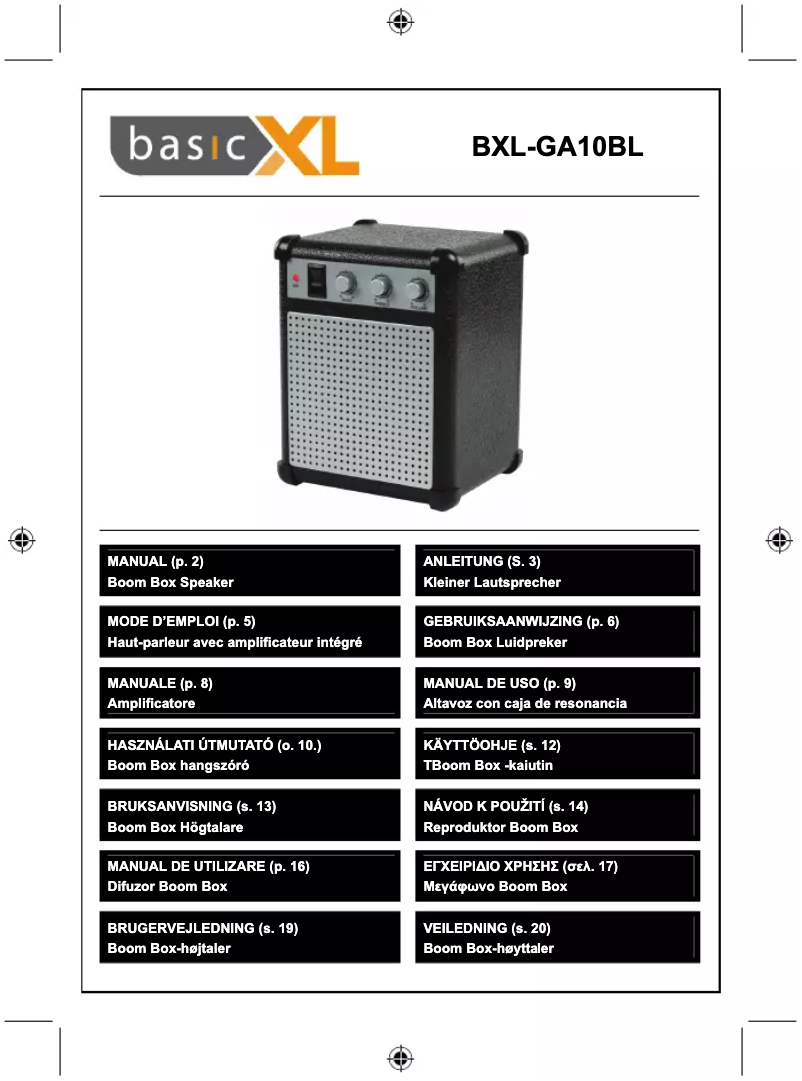 Page 1 de la notice Manuel utilisateur basicXL BXL-GA10BL