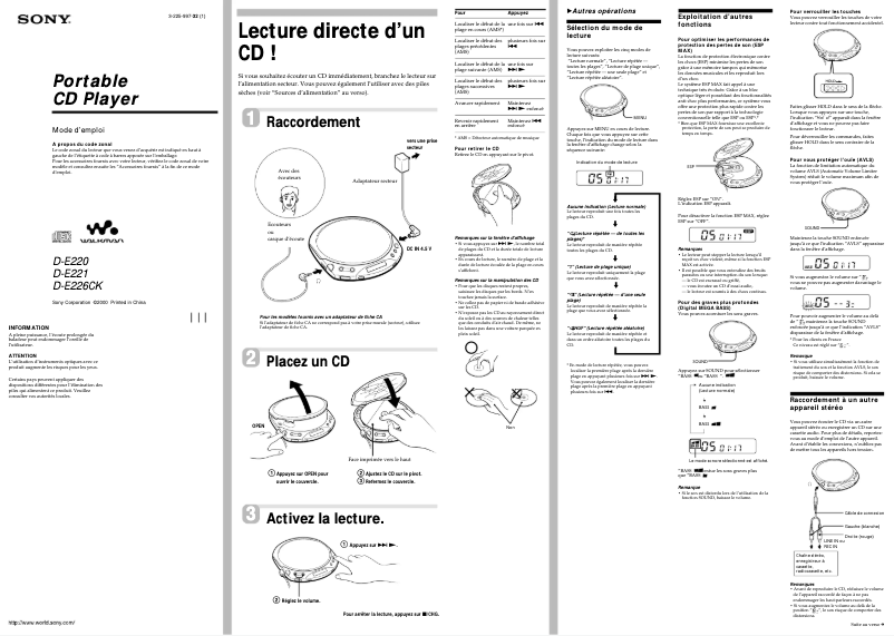Image de la première page du manuel de l'appareil D-E221