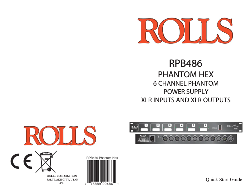 Page 1 de la notice Manuel utilisateur Rolls RPB486