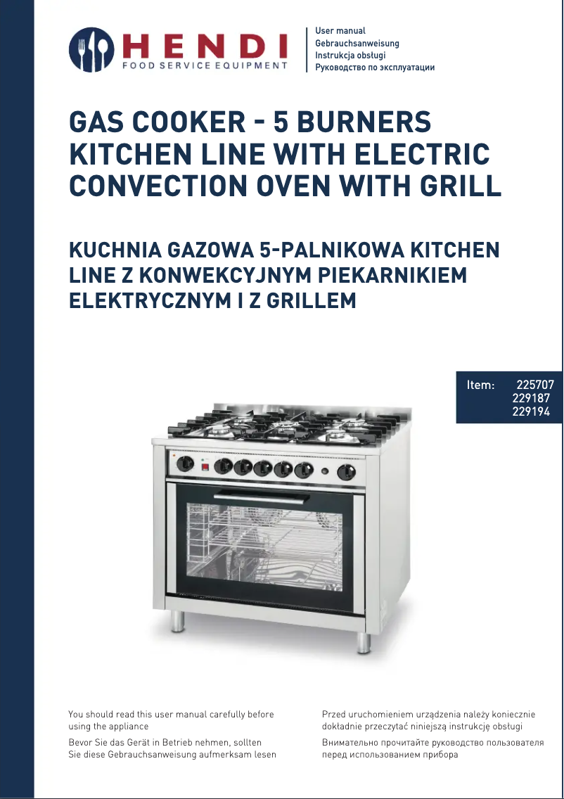 Page 1 de la notice Manuel utilisateur Hendi 225707