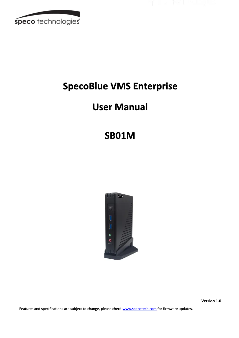 Image de la première page du manuel de l'appareil SB01M