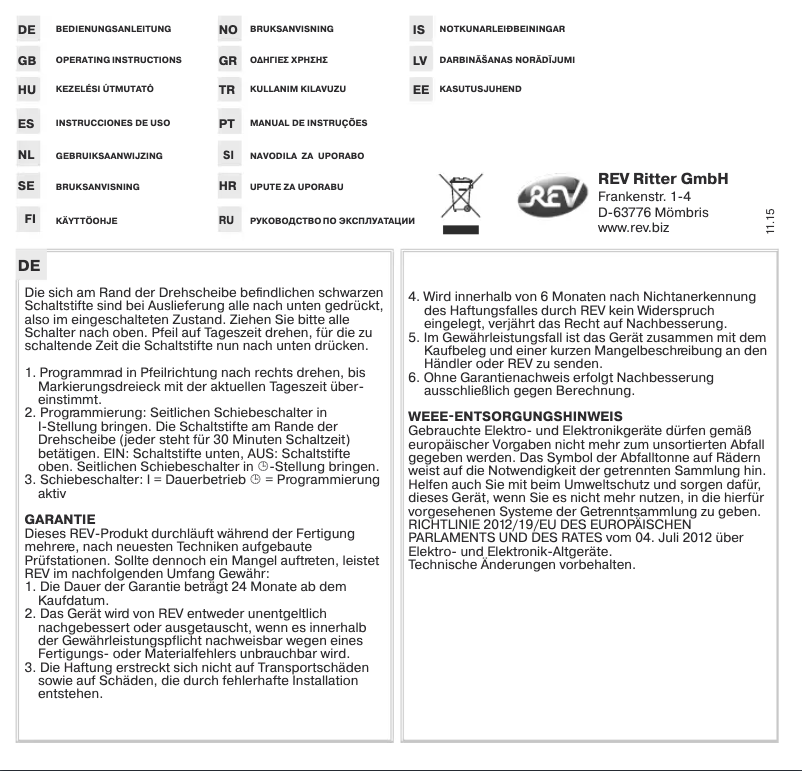 Page n°1 - Manuel utilisateur REV 25010