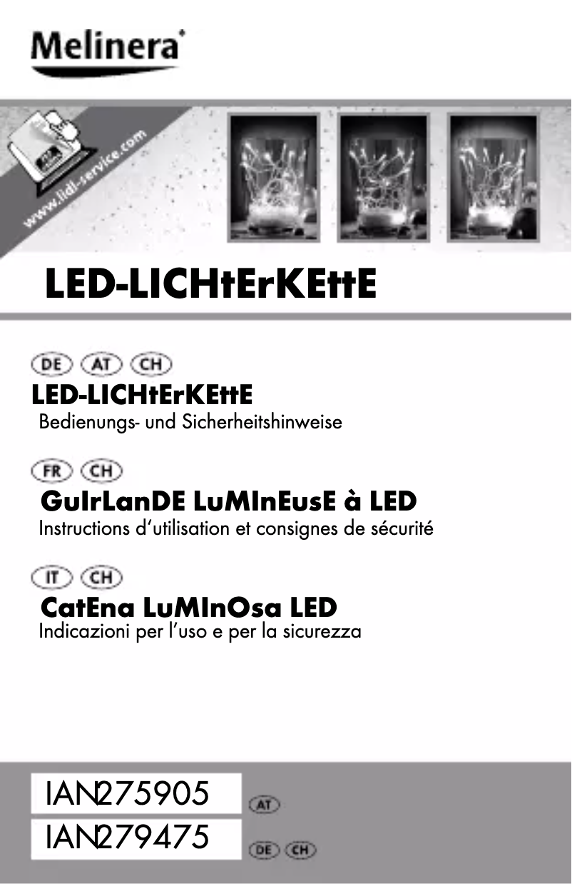 Page 1 de la notice Manuel utilisateur Melinera IAN 275905