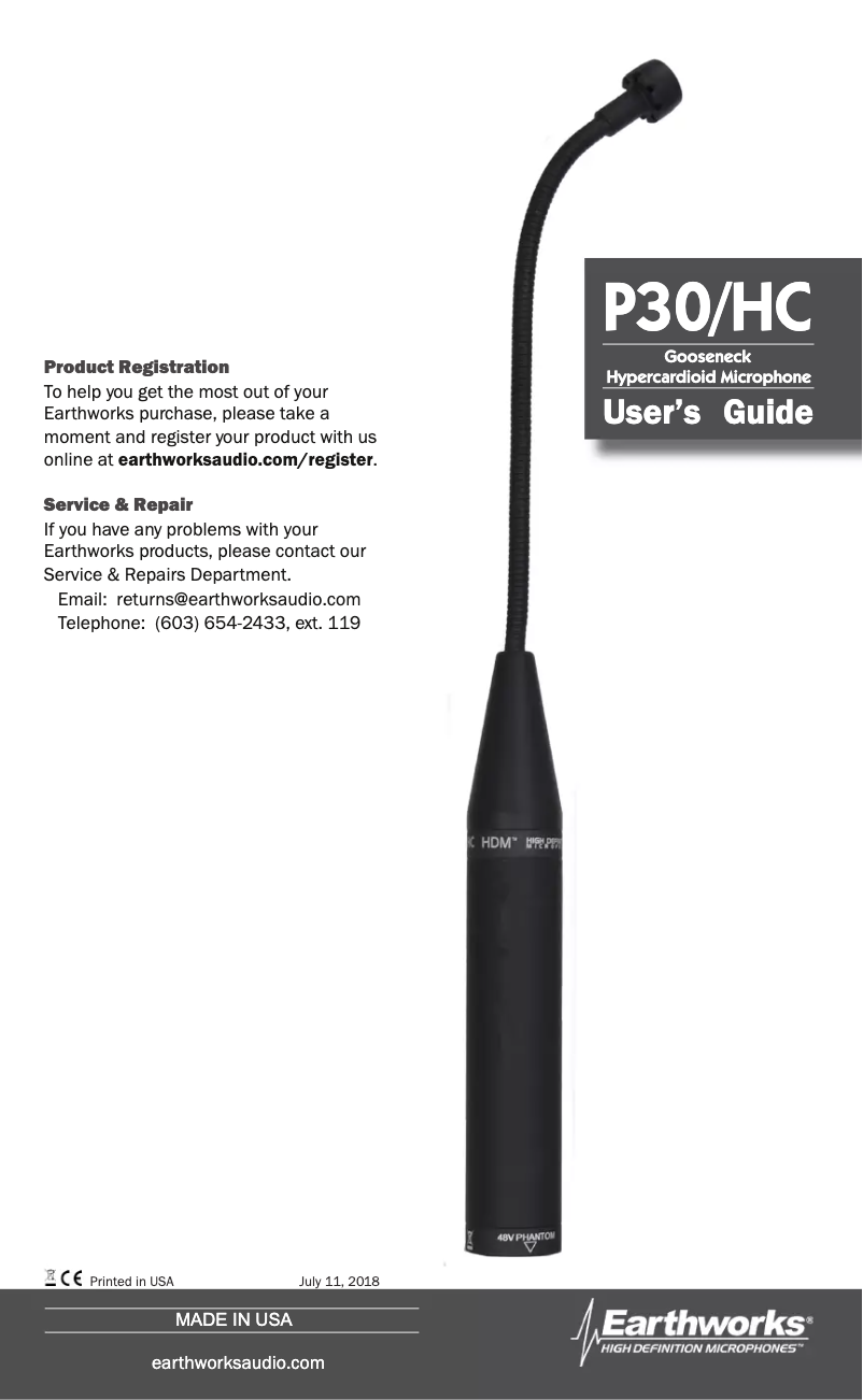 Image de la première page du manuel de l'appareil P30/HC