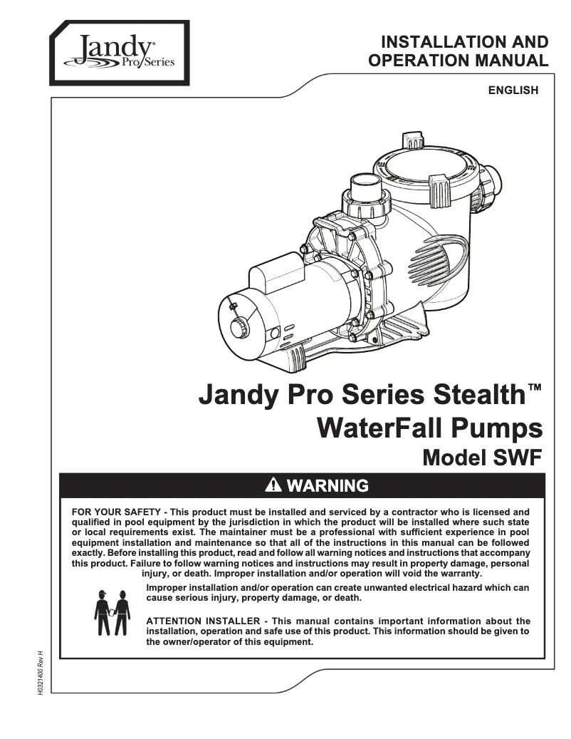 Page 1 de la notice Manuel utilisateur JANDY WaterFall