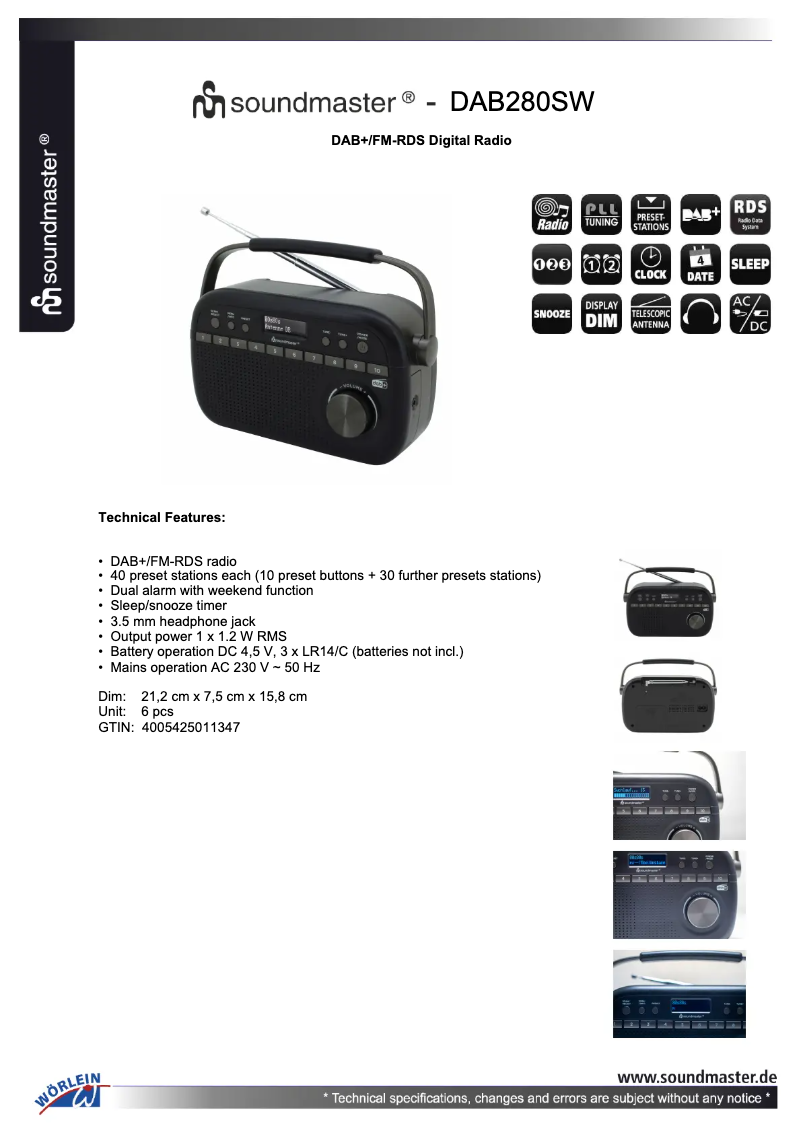 Image de la première page du manuel de l'appareil DAB280