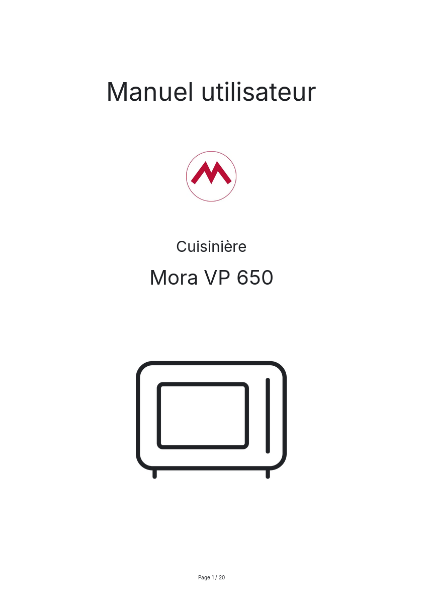 Image de la première page du manuel de l'appareil VP 650
