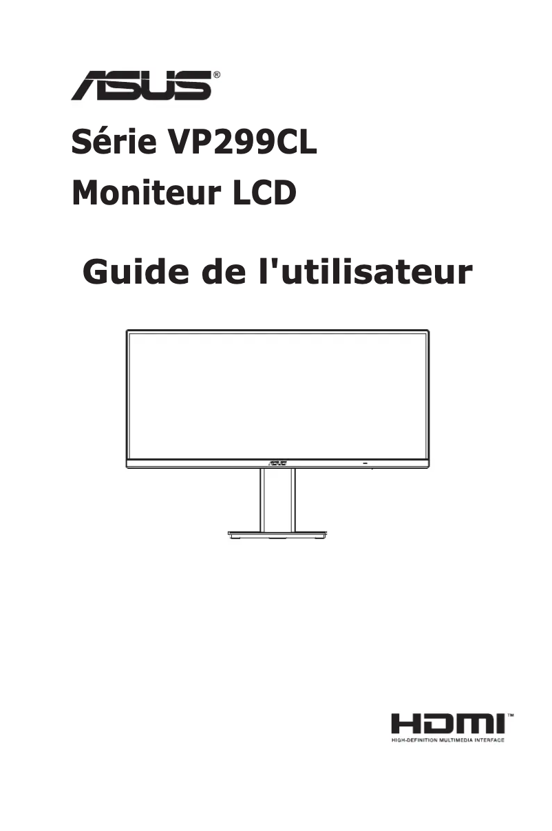 Page 1 de la notice Manuel utilisateur Asus VP299CL
