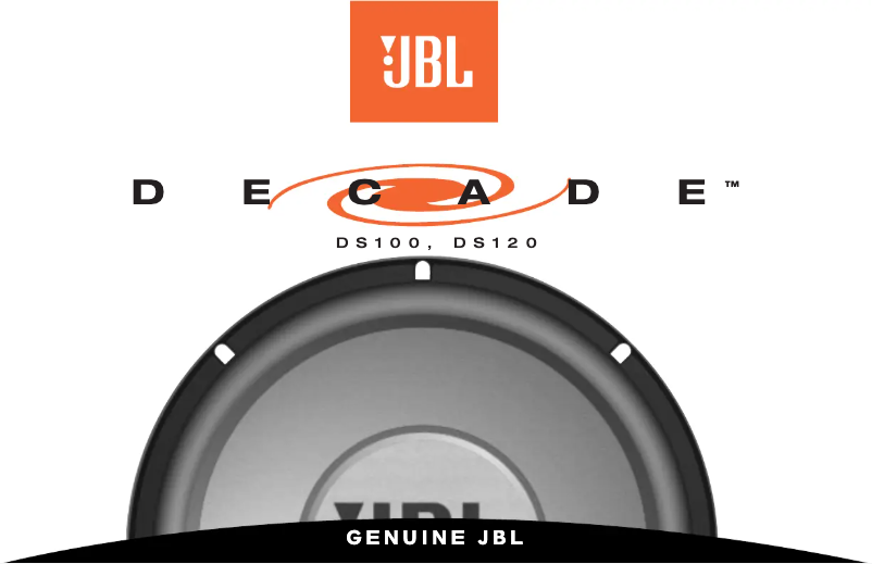 Page 1 de la notice Manuel utilisateur JBL Decade DS100