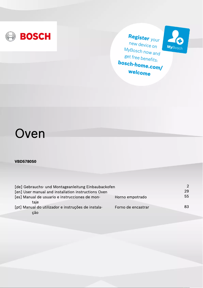 Página 1 del manual Manual de usuario Bosch VBD5780S0
