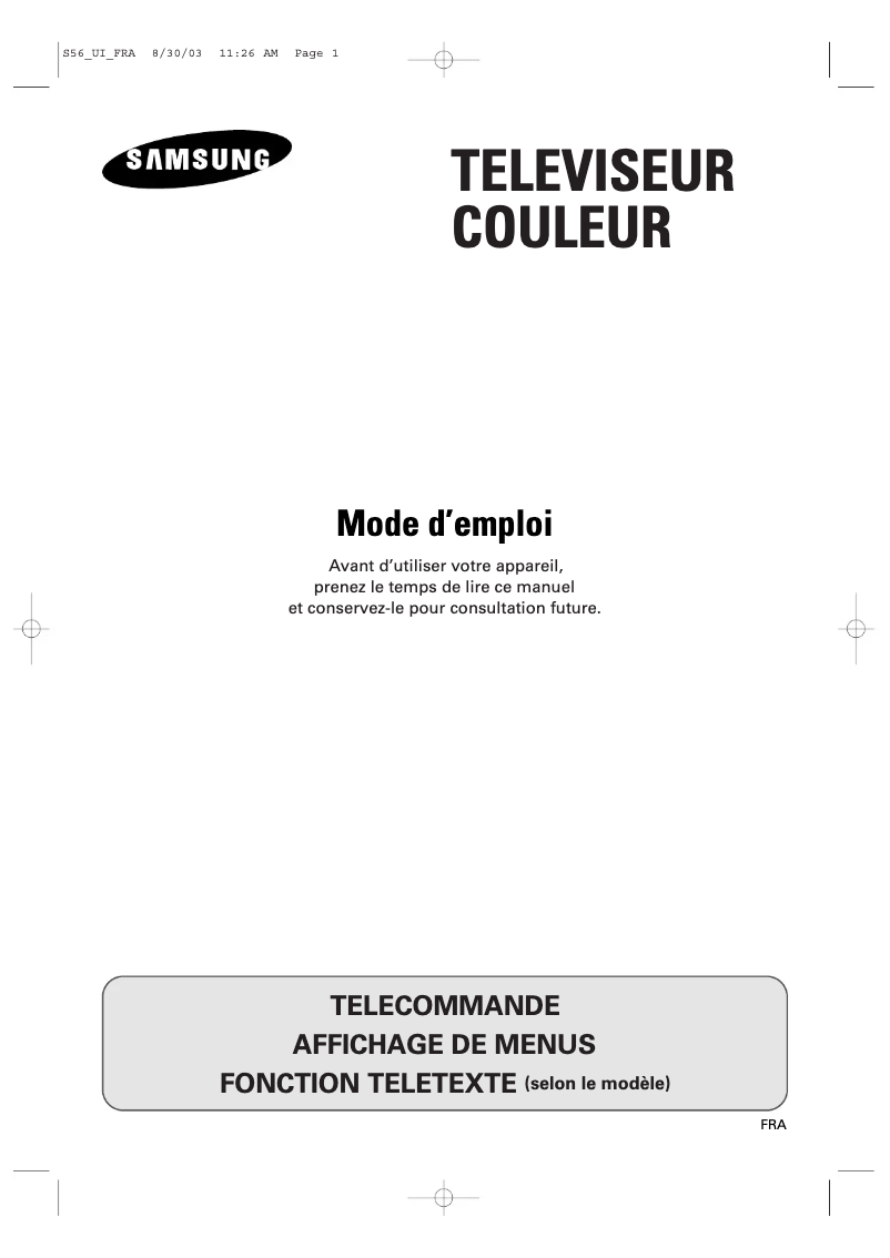 Page 1 de la notice Manuel utilisateur Samsung CW21M63N