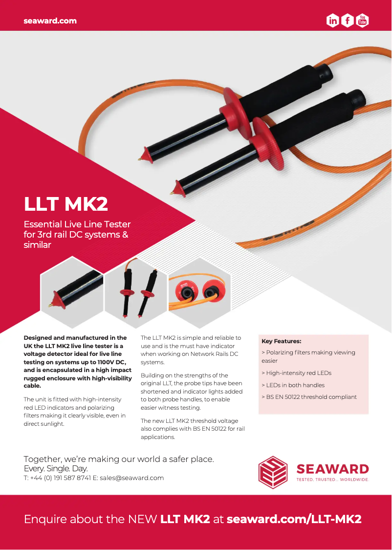Page 1 de la notice Fiche technique Seaward LLT MK2