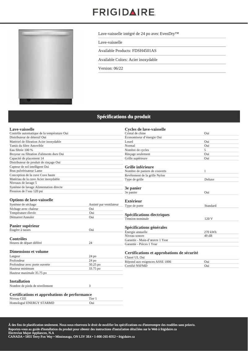 Image de la première page du manuel de l'appareil FDSH4501AS