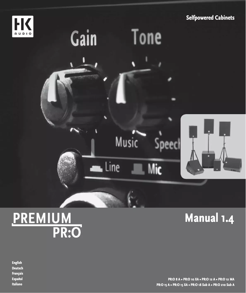 Image de la première page du manuel de l'appareil Premium PR:O 210 Sub A