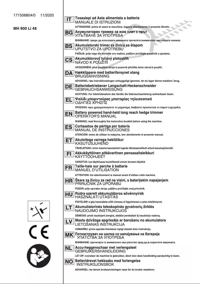 Page n°1 - Manuel utilisateur Stiga SPH 900 AE