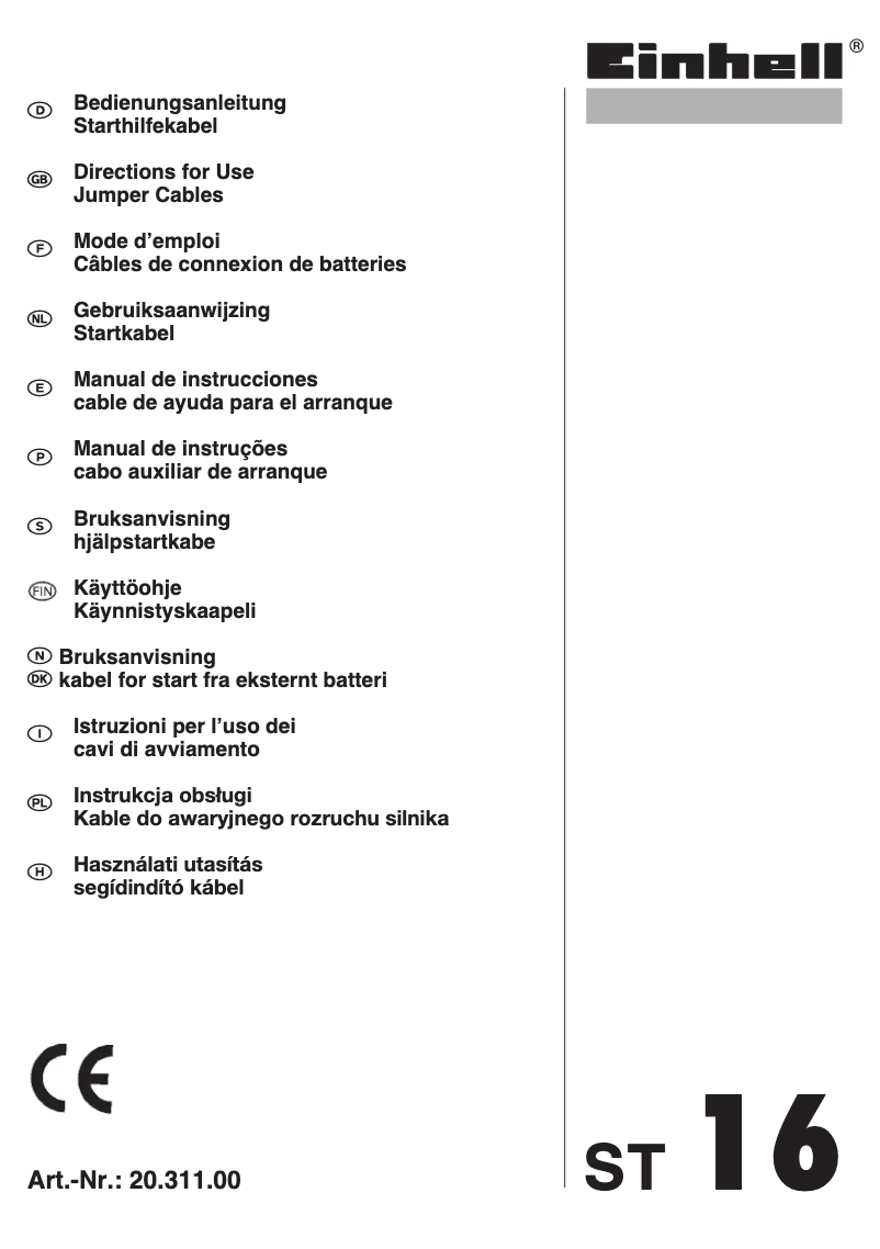 Page 1 de la notice Manuel utilisateur Einhell ST 16