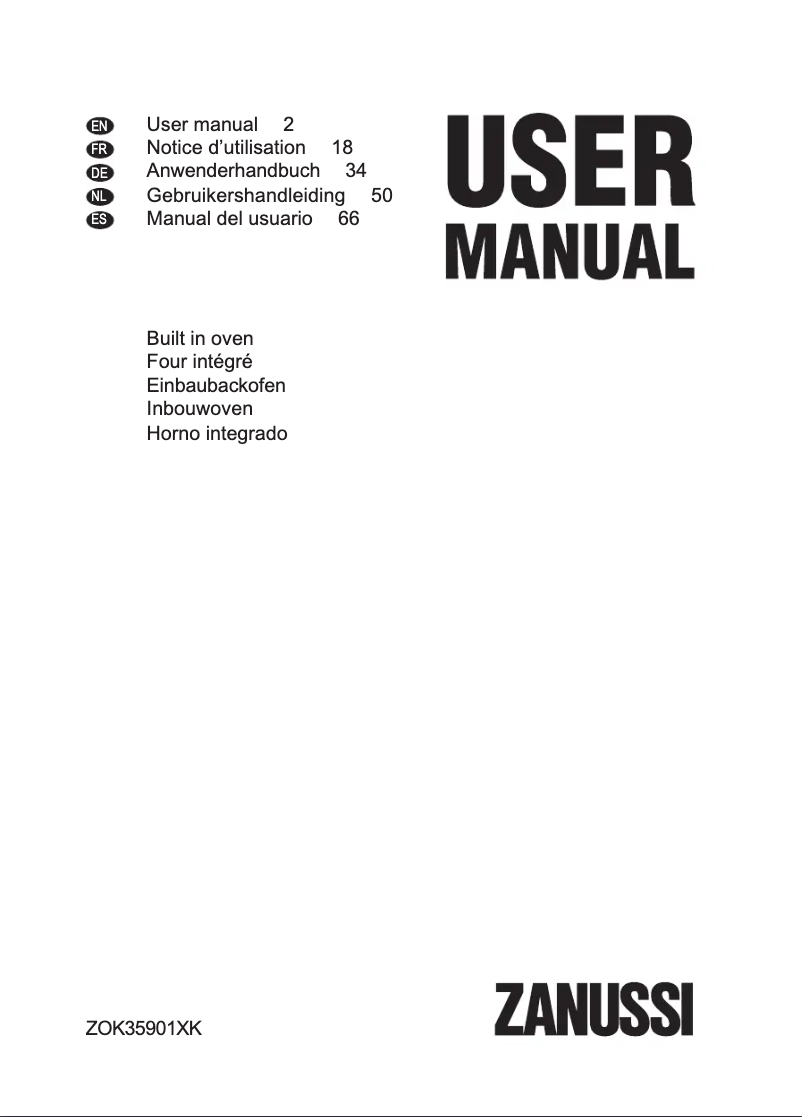 Page n°1 - Manuel utilisateur Zanussi ZOK35901XK