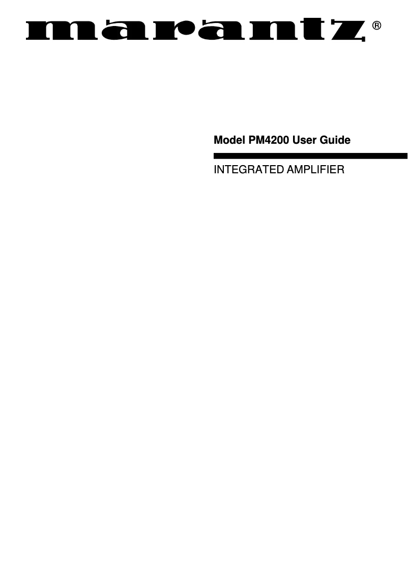 Page 1 de la notice Manuel utilisateur Marantz PM4200