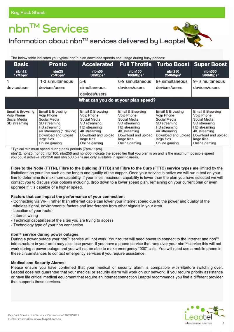 Page 1 de la notice Manuel utilisateur Leaptel NBN 25