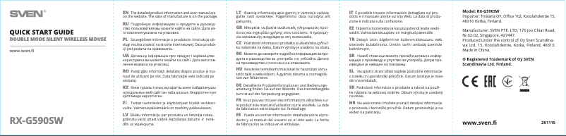Page 1 de la notice Manuel utilisateur Sven RX-590SW