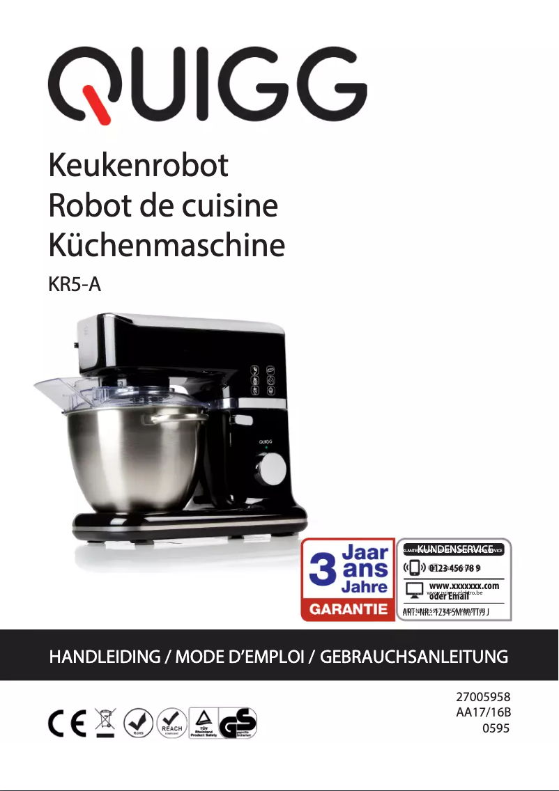 Page 1 de la notice Manuel utilisateur Quigg KR5-A