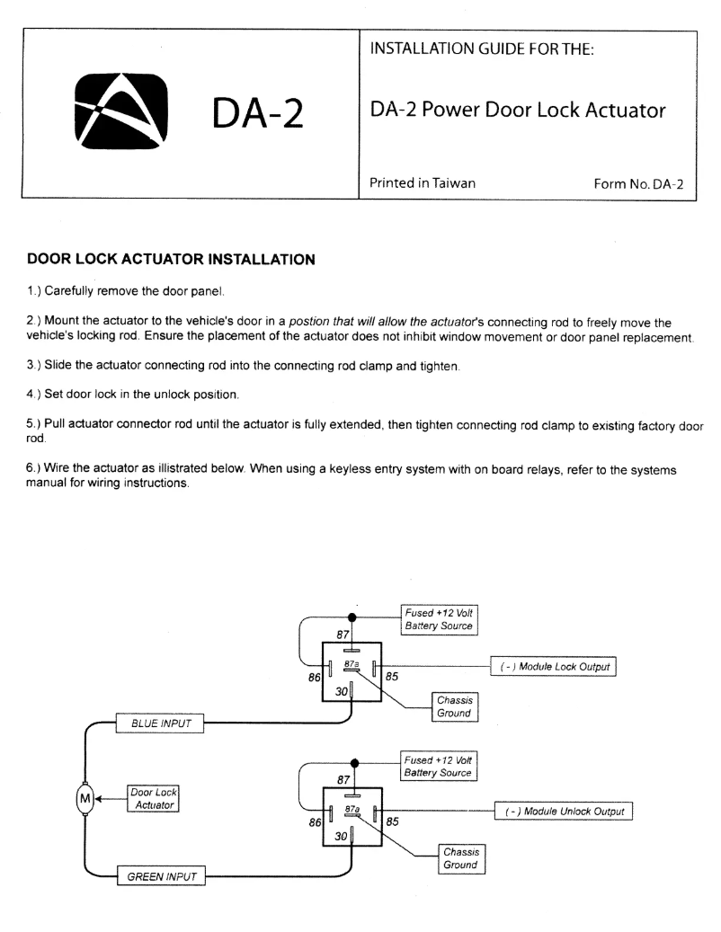Image de la première page du manuel de l'appareil DA2
