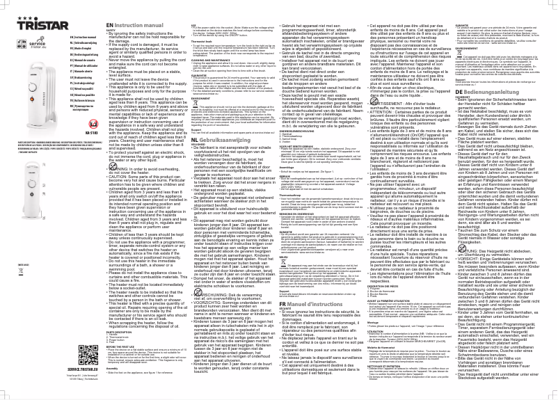 Page 1 de la notice Manuel utilisateur TriStar KA-5103