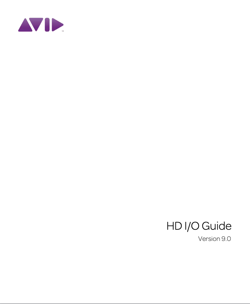 Page 1 de la notice Manuel utilisateur Avid HD I/O