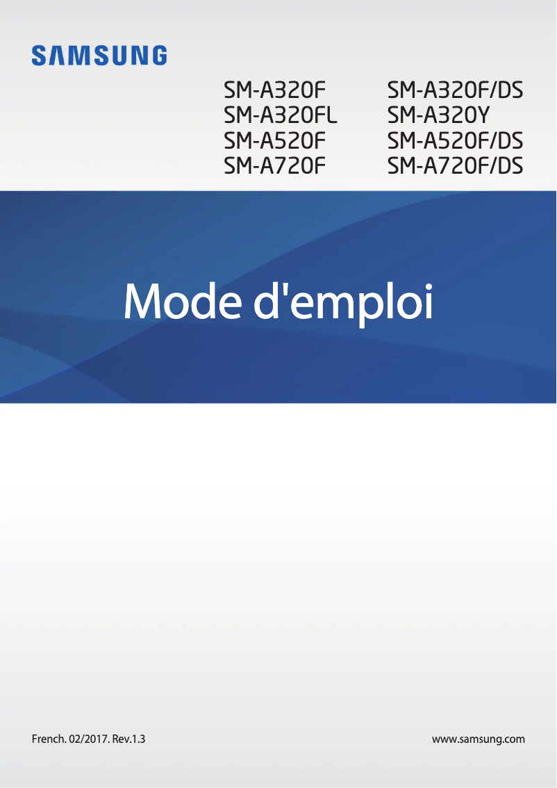 Image de la première page du manuel de l'appareil Galaxy A3