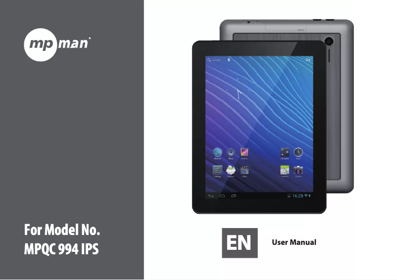 Página 1 del manual Manual de usuario Mpman MPQC 994 IPS