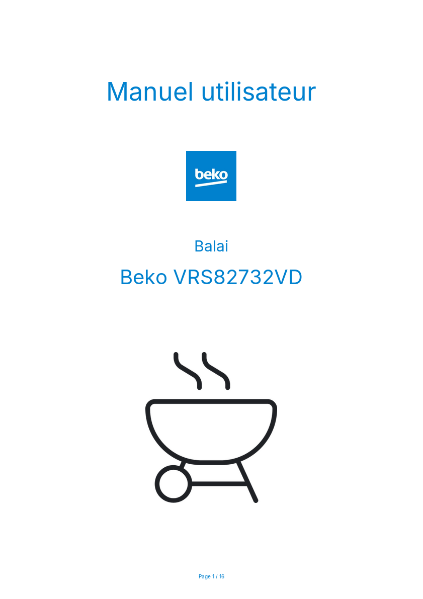Image de la première page du manuel de l'appareil VRS82732VD