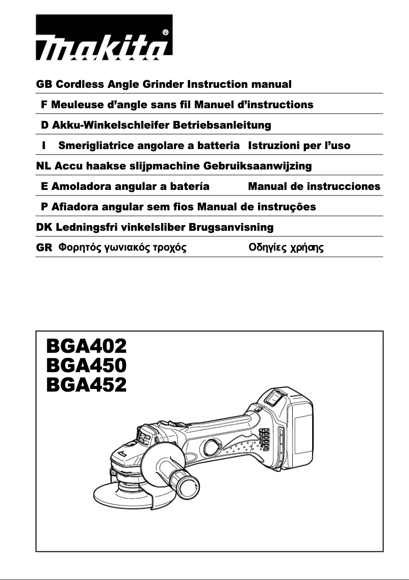 Page 1 de la notice Manuel utilisateur Makita BGA402
