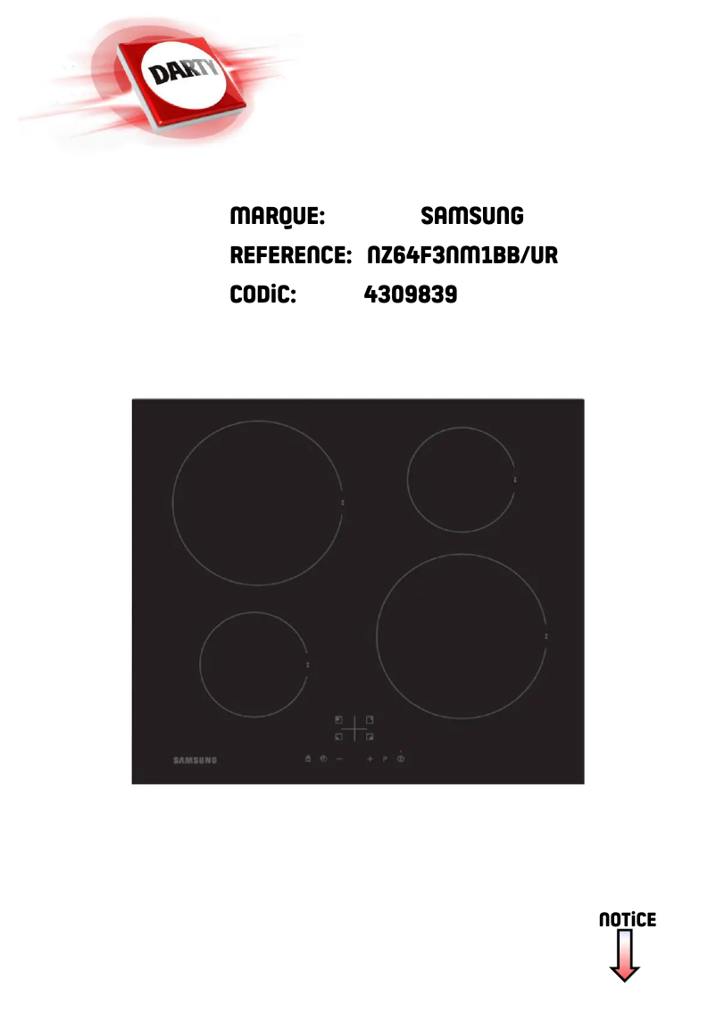 Page 1 de la notice Manuel utilisateur Samsung NZ64M3NM1BB