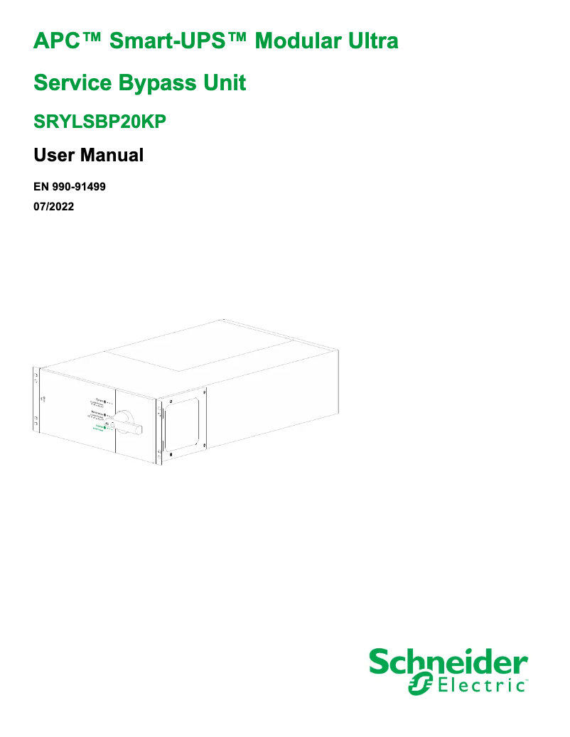 Page n°1 - Manuel utilisateur APC Smart-UPS Modular Ultra Accessories SRYLSBP20KP