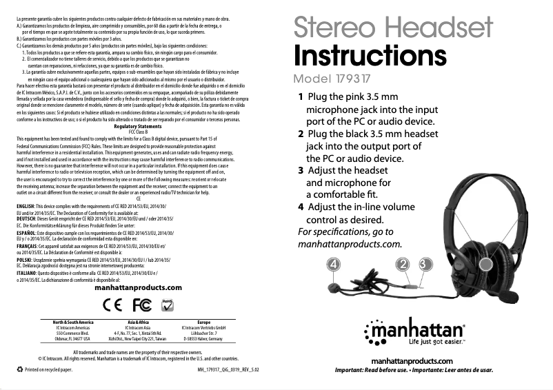 Image de la première page du manuel de l'appareil 179317